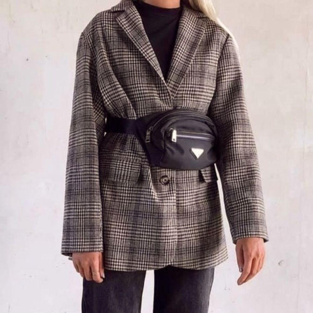 ASOS MOTEL ROCKS Saken Blazer Oversized Plaid Check Size S • BLOGGER FAVORITE